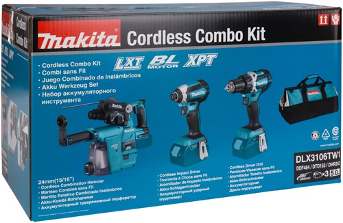 Makita dlx3106tw1 | Kombinationsset mit ddf484, dtd153z und hebr242 | 18 V – dlx3106tw1