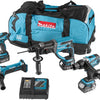 Makita dlx4017 Starterset mit 4 18-V-Li-Ionen-Maschinen | 3 Batterien - dlx4017