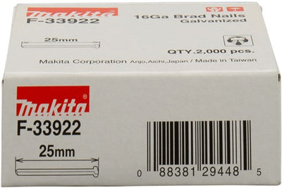 Zubehör für Makita-Bohrer, Länge 25 mm, Ausführung verzinkter Draht, Stärke 1,61 mm – F-33922