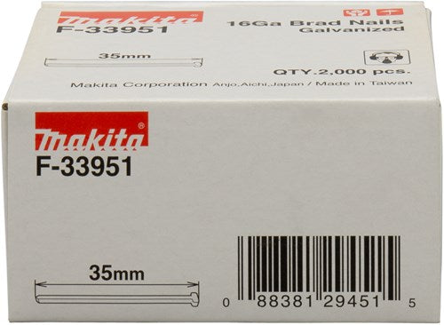 Makita-Zubehör, Länge 35 mm, Version verzinkter Draht, Stärke 1,61 mm – F-33951