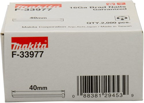 Zubehör für Makita-Bohrer, Länge 40 mm, Ausführung verzinkter Draht, Stärke 1,61 mm – F-33977
