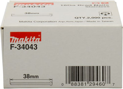 Makita Zubehör Brad Edelstahl Länge 38 mm Version Edelstahl A2 Drahtstärke 1,61 mm – F-34043