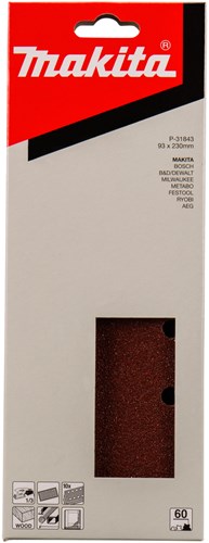 Makita Zubehör Schleifblatt K60 93x228 rot g. - p-31843