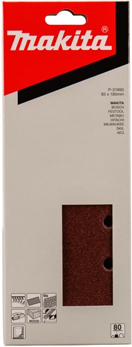 Makita Zubehör Schleifblatt K80 93x185 rot v. - P-31893