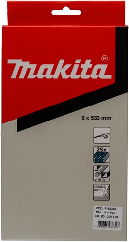 Makita Zubehör Schleifband blau Länge 533 mm Breite 9 mm Körnung 80 – P-39453