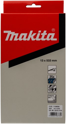 Makita Zubehör Schleifband blau Länge 533 mm Breite 13 mm Körnung 80 – P-39506