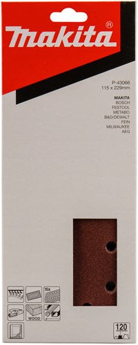 Makita Zubehör Schleifblatt K120 115x228 rot v. - P-43066