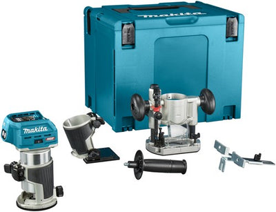 Makita rt001gz10 Ober- und Kantenfräse | 40 V max. | ohne Akkus und Ladegerät | inkl. verschiedene Füße | in mbox - rt001gz10