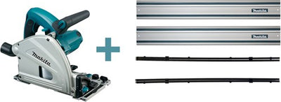 Makita Tauchsägemaschine + Säge + 2x Führungsschiene 165mm 230V