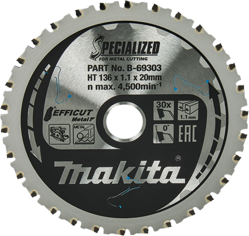 Makita Sägeblatt ffcut 136x20x1,1 30t 0g - b-69303