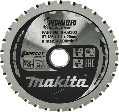 Makita Sägeblatt ffcut 136x20x1,1 30t 0g - b-69303