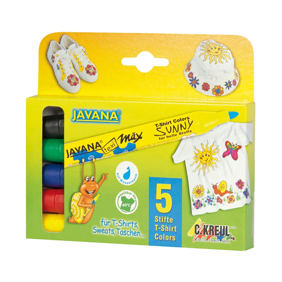Javana Texi Max Sunny Textielstift 5 Grundfarben