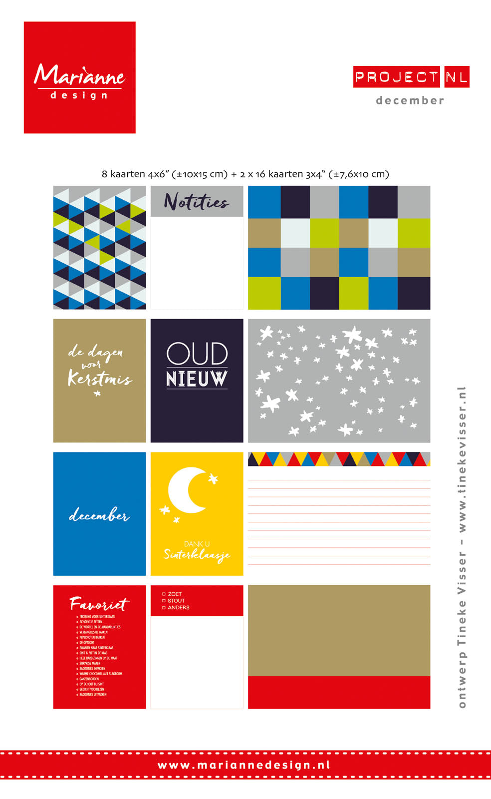 Marianne Design • Niederländisches Kartenset, Dekoration, Dezember
