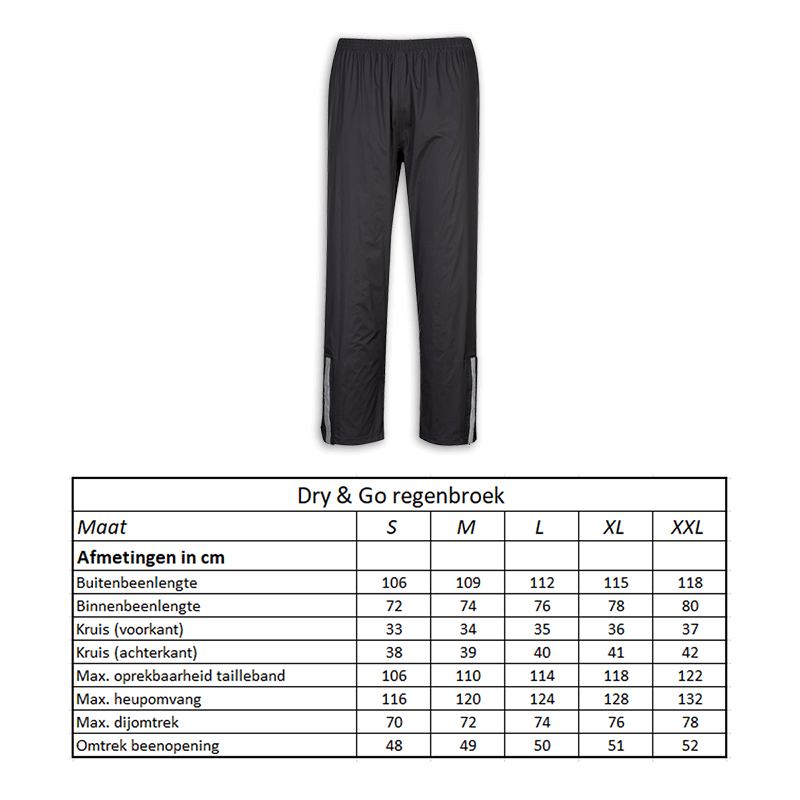 Regenhose Dry Go Größe M