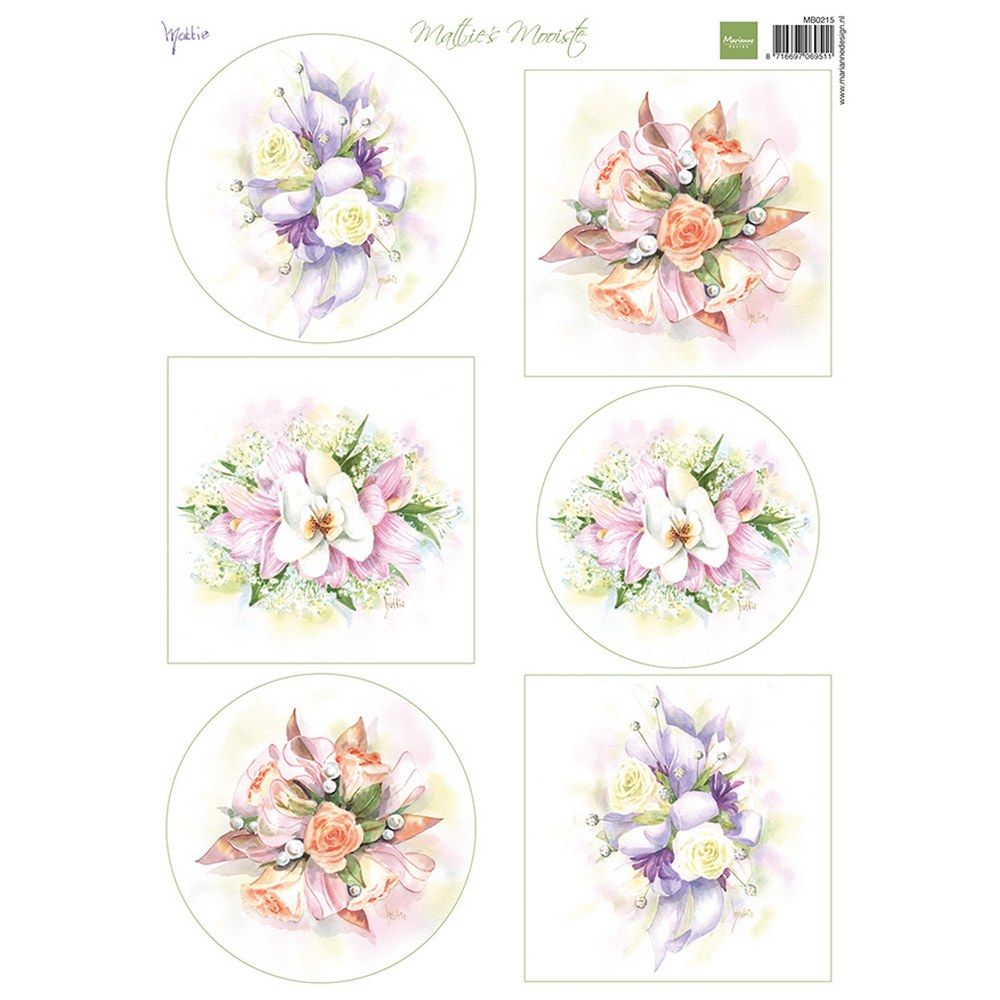 Marianne Design • Ausschneidebogen mit Matties schönsten romantischen Blumensträußen