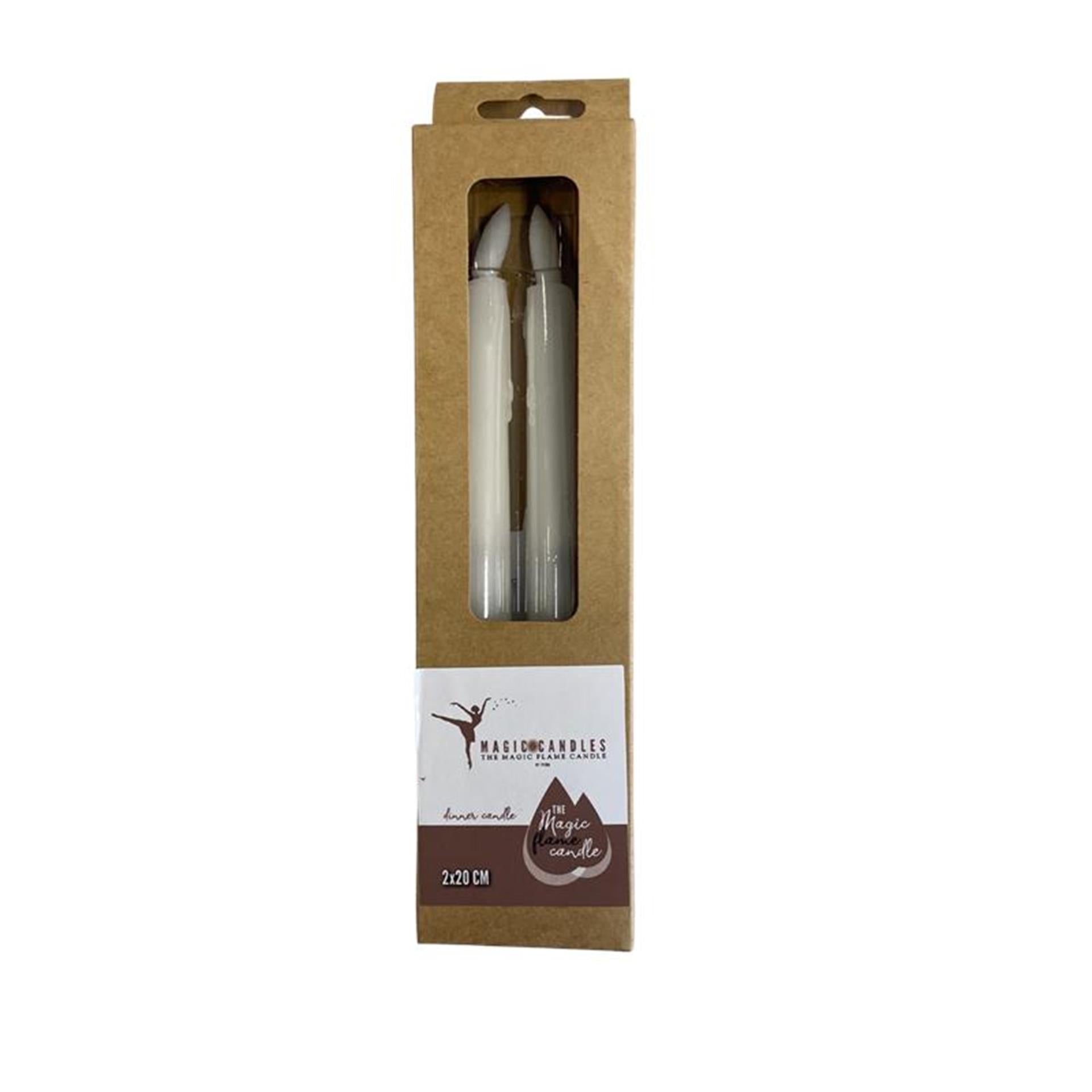 Kerzen mit magischer Flamme, LED-Dinner-Tropfen, 20 cm, weiß, 2er-Set