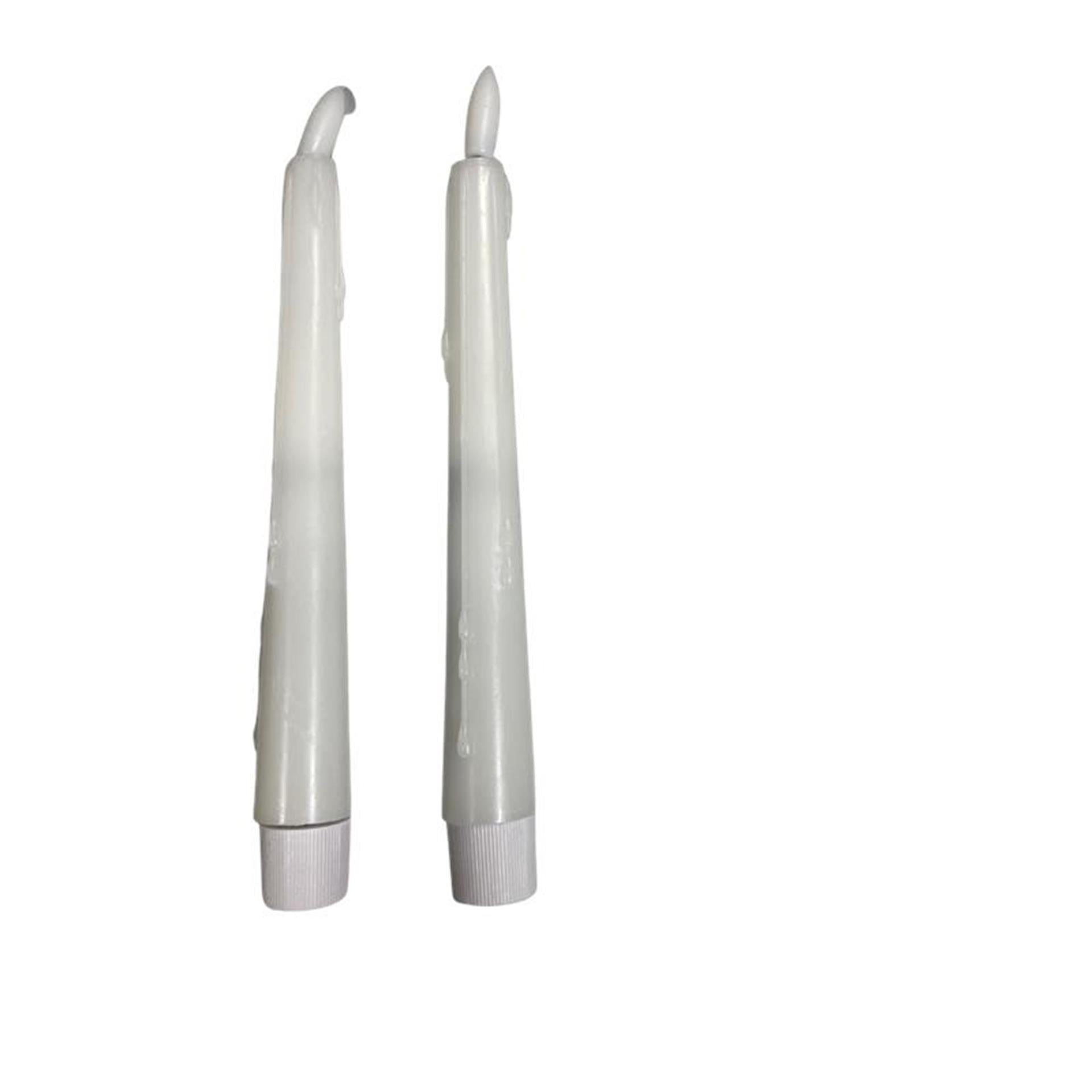 Kerzen mit magischer Flamme, LED-Dinner-Tropfen, 20 cm, weiß, 2er-Set