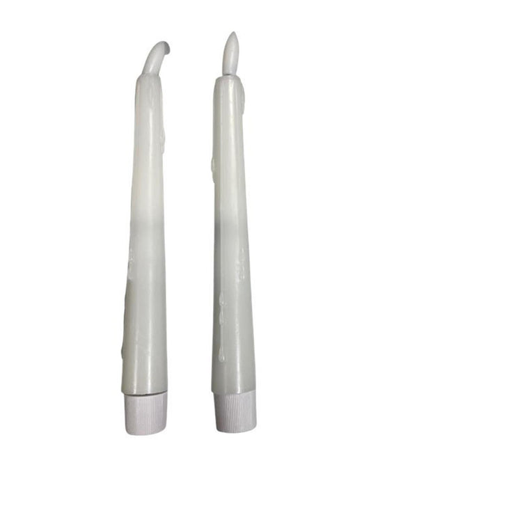 Kerzen mit magischer Flamme, LED-Dinner-Tropfen, 20 cm, weiß, 2er-Set