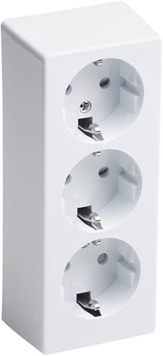 Meister Aufputzsteckdose 3V Wi Cube W - wu7416030
