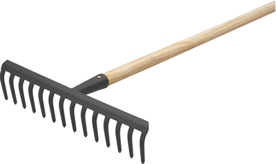 Meister Gartenrechen 14t schwarz mit Stiel - wu9850710