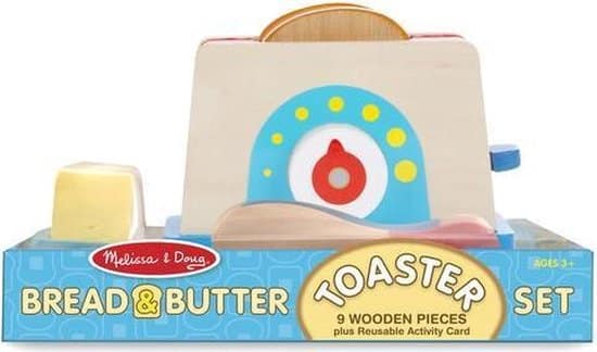 Toaster aus Holz mit Brot