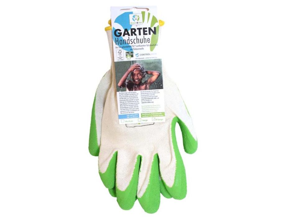 Grüner und fairer Gartenhandschuh M Grüne Messe