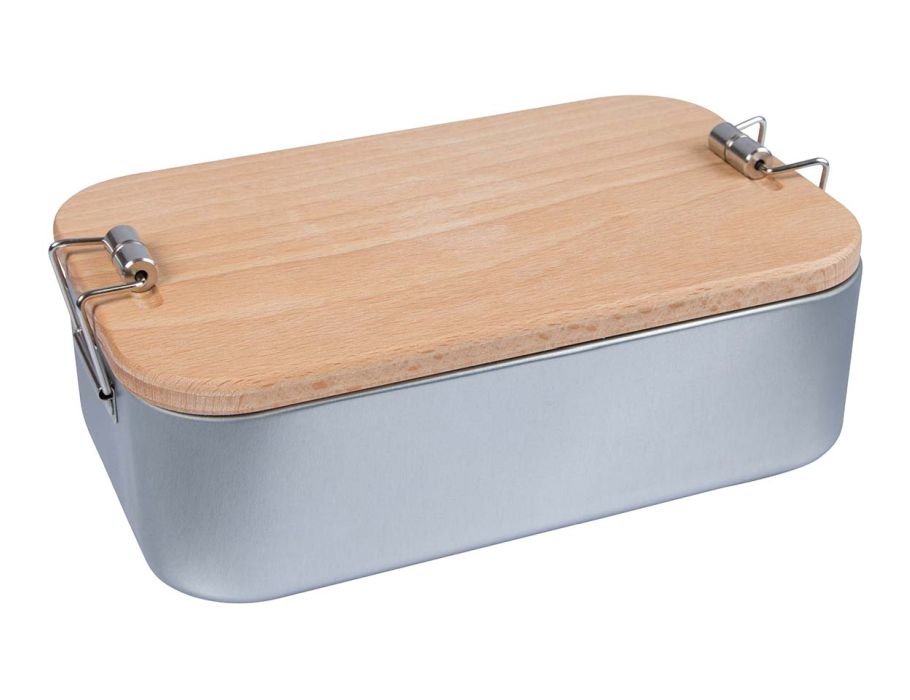 Memo Lunchbox 2 in 1 mit Buchenholzdeckel Schneidebrett