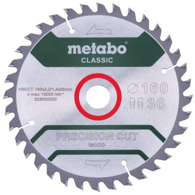 Metabo Zubehör Kreissägeblatt | Präzisionsholzklassiker | 160x20mm | z36 wz 10° b - 628659000