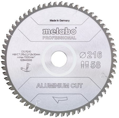 Metabo Zubehör Kreissägeblatt | Aluminiumschnittprof | 254x30mm | z72 fz tz 5° neg - 628447000