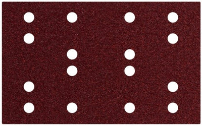 Metabo Zubehör Klebe-Schleifblätter 80 x 133 mm, P 100, 16 Löcher mit Klettverschluss (SRA) – 635193000