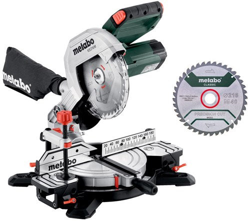 Metabo Kappsäge KS 216 m Set | neuestes Modell | + zusätzliches Sägeblatt - 610216900