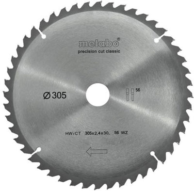 Metabo Kreissägeblatt Präzisionsschnitt HW CT ø 305 mm, 56 WZ 5°neg - 628064000