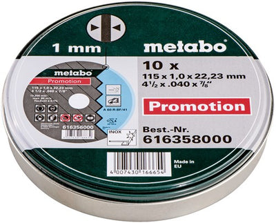 Metabo Trennscheiben in Dose (10 Stk.) ø 115x1,0x22,23 - 616358000