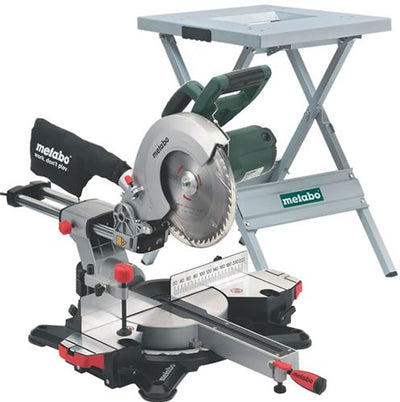 Metabo kgs 254 m Kappsäge + Ums-Basis | 1800 Watt mit Pull-Funktion - 690618000