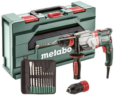 Metabo uhev 2860-2 Schnellkombihammer | 1100 W 3,4 J + SDS-Plus-Bohrer-Set (10 Stück) – 600713510