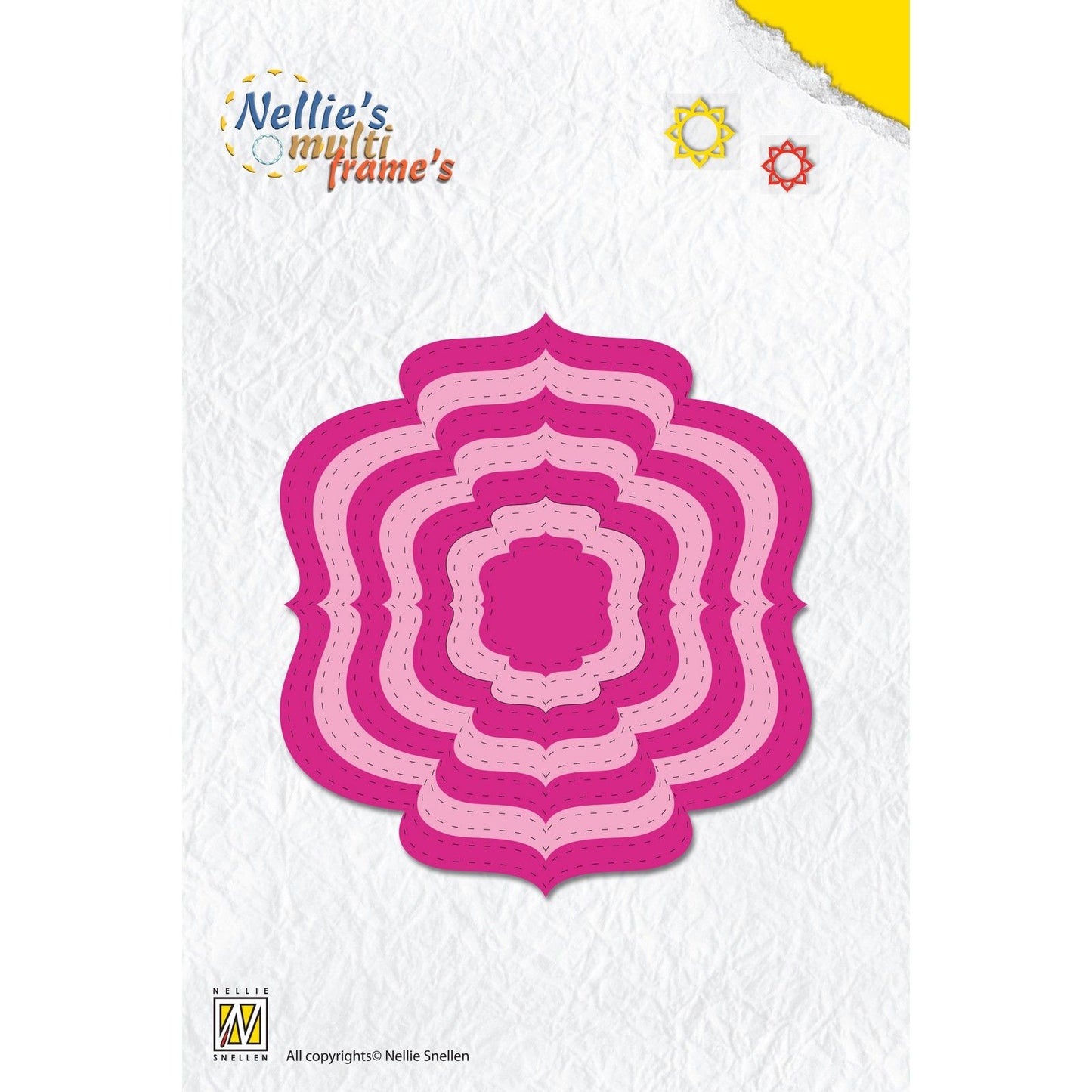 Nellies Wahl • Stanzformen mit mehreren Rahmen, Ornament, gepunktete Linie, 7 Stück.