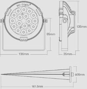 Mi-light RGB-CCT LED-Gartenstrahler IP65 9 W runde schwarze LED0255