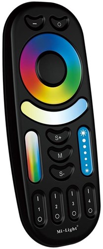 Miboxer RGB-CCT-Fernbedienung 2,4 g, 4 Zonen, Schwarz – LED0230