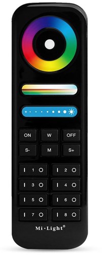 Miboxer RGB-CCT-Fernbedienung 2,4 g 8 Zonen schwarz – led0231