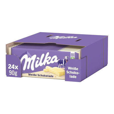Milka Schokoriegel weiß Flowpack (24x 90gr)