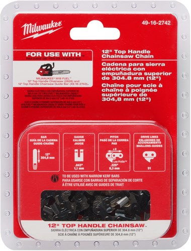 Milwaukee 30 cm 12 Sägekette 0,325 x 1,1 m18 fthchs30 Kette für Kettensäge 30 cm 12 für m18 fthchs30 – 4932480177