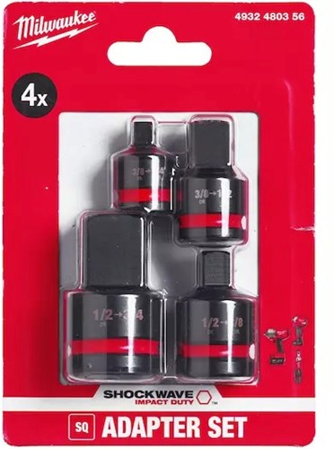 Milwaukee Zubehör-Adapter Shockwave Sechskant-Set, 4-teilig – 4932480356