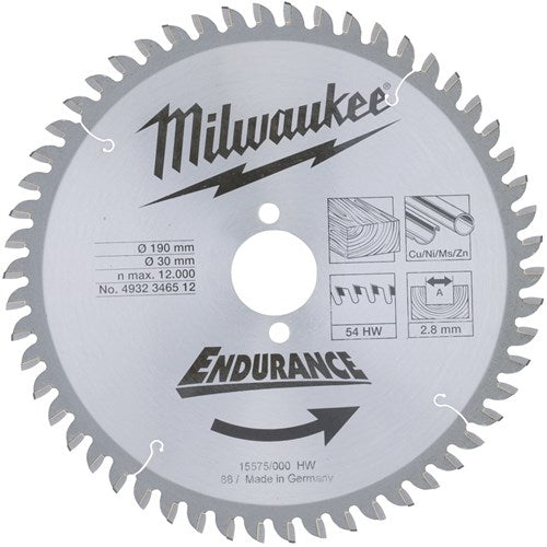Milwaukee Zubehör Kreissägeblatt 190 x 30 mm (54 Zähne) – 4932471303