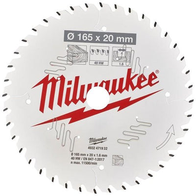Milwaukee Zubehör Kreissägeblatt P B 165x20x1,6x40ATB - 4932471932