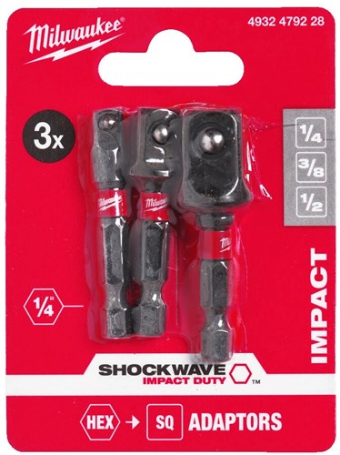 Milwaukee Zubehör Steckdosenadapter Shockwave Set-3-teilig – 4932479228