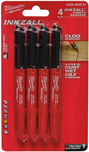 Milwaukee-Zubehör Inkzall-Marker | schwarz | 4 Stück - 4932480551