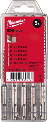 Milwaukee Zubehör-Set SDS-Plus Bohrhämmer in Kunststoffkassette (5-teilig) neu MS2 – 4932352338