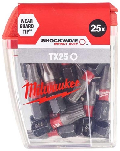 Milwaukee Zubehör Shockwave Gen II TX25 25 mm 25 Stück – 4932430880
