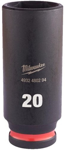 Milwaukee Zubehör Stoßwellen-Schlagstecknuss 3 8 tief 20 mm | 1 Stück - 4932480294