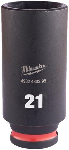 Milwaukee Zubehör Stoßwellen-Schlagstecknuss 3 8 tief 21 mm | 1 Stück - 4932480295
